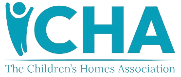 Logo of The Children's Homes Association with a stylized human figure next to the letters "CHA" in blue.